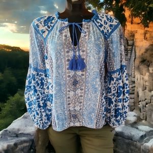 Rachel Zoe Paisley & Abstract Print Boho Top